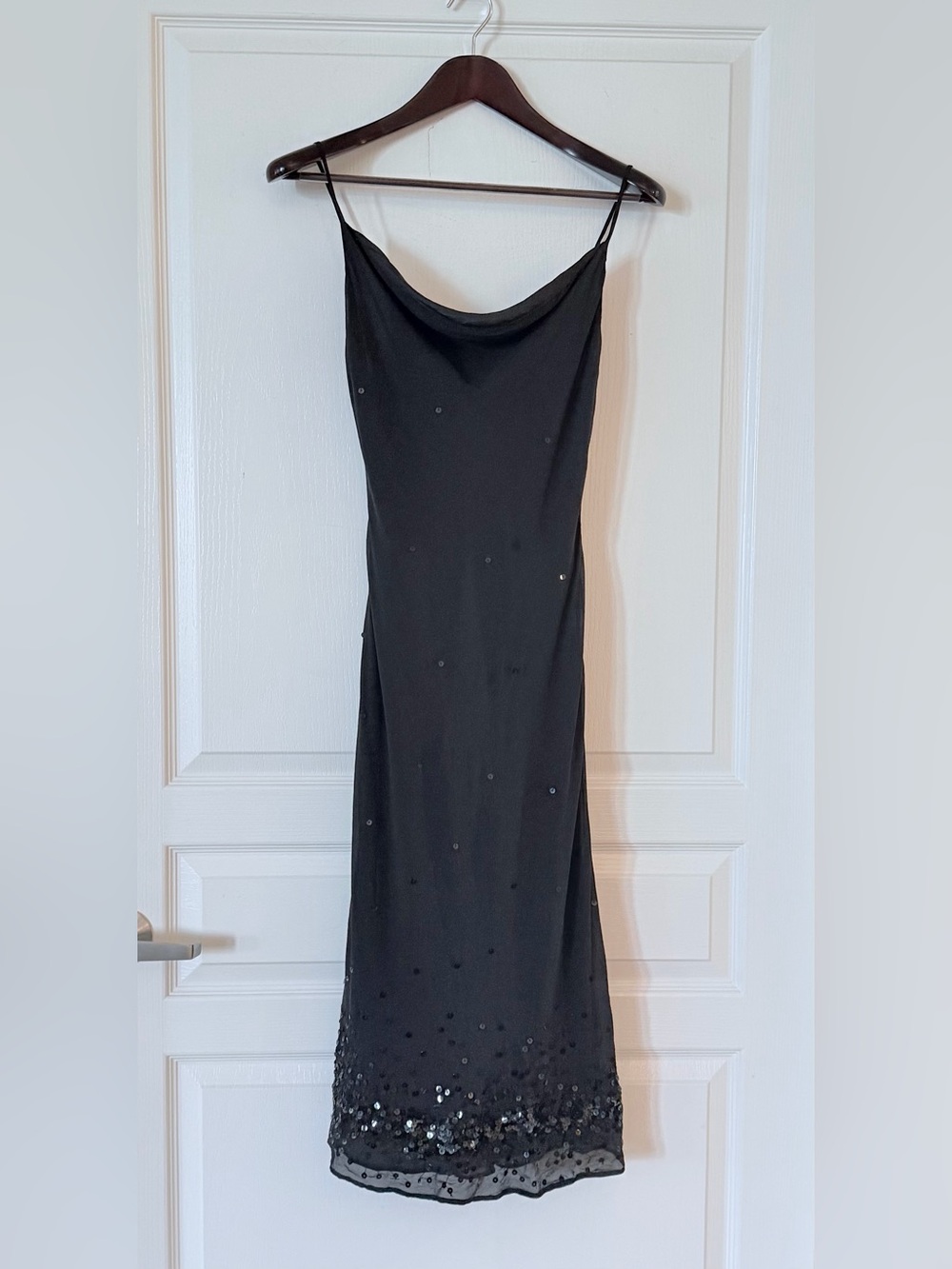 Promod Black Strapless Beaded Slip Dress